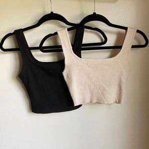 Shein Square Neck Crop Top Tank Bundle ( size S )